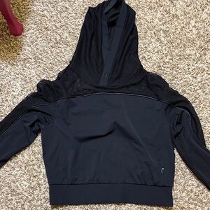 ZYIA Black Mesh Hoodie Jacket